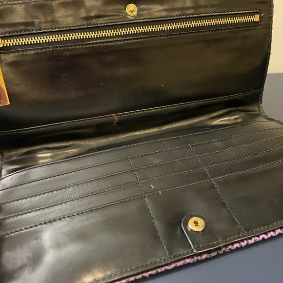 💯Authentic Tory Burch Long card wallet with chain *Purple💜 - Picture 10 of 16